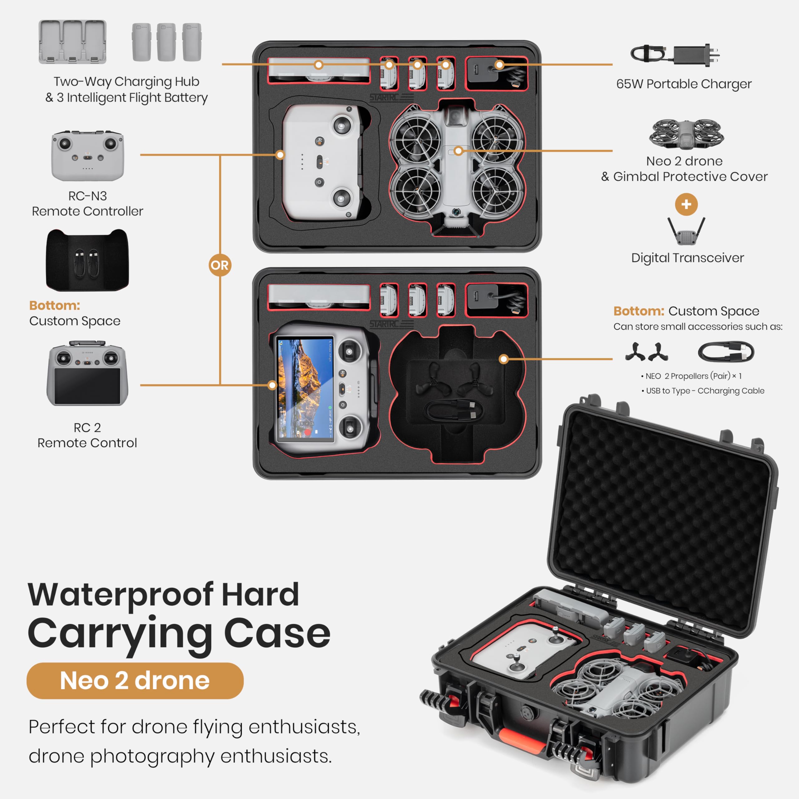 STARTRC Waterproof Hard Carryi - Drone Joystick Cover 评论和价格